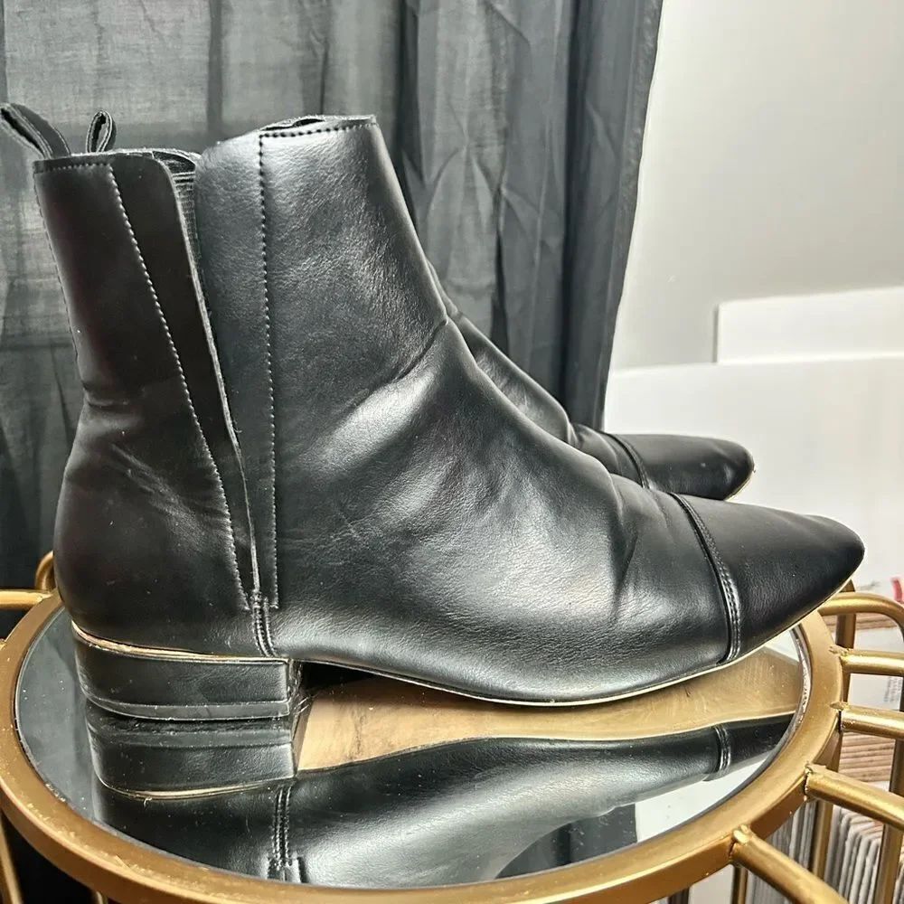 Zara Gold Strip Ankle Boots